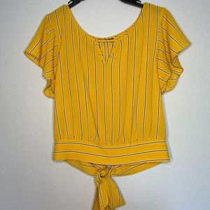 yellow striped blouse, no tag